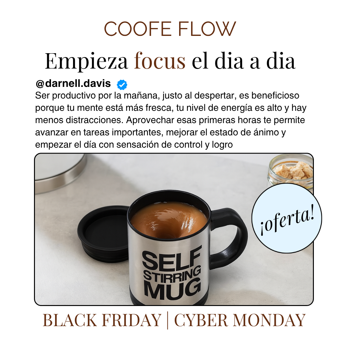 Coffee Flow™ – Taza Autoagitable Premium