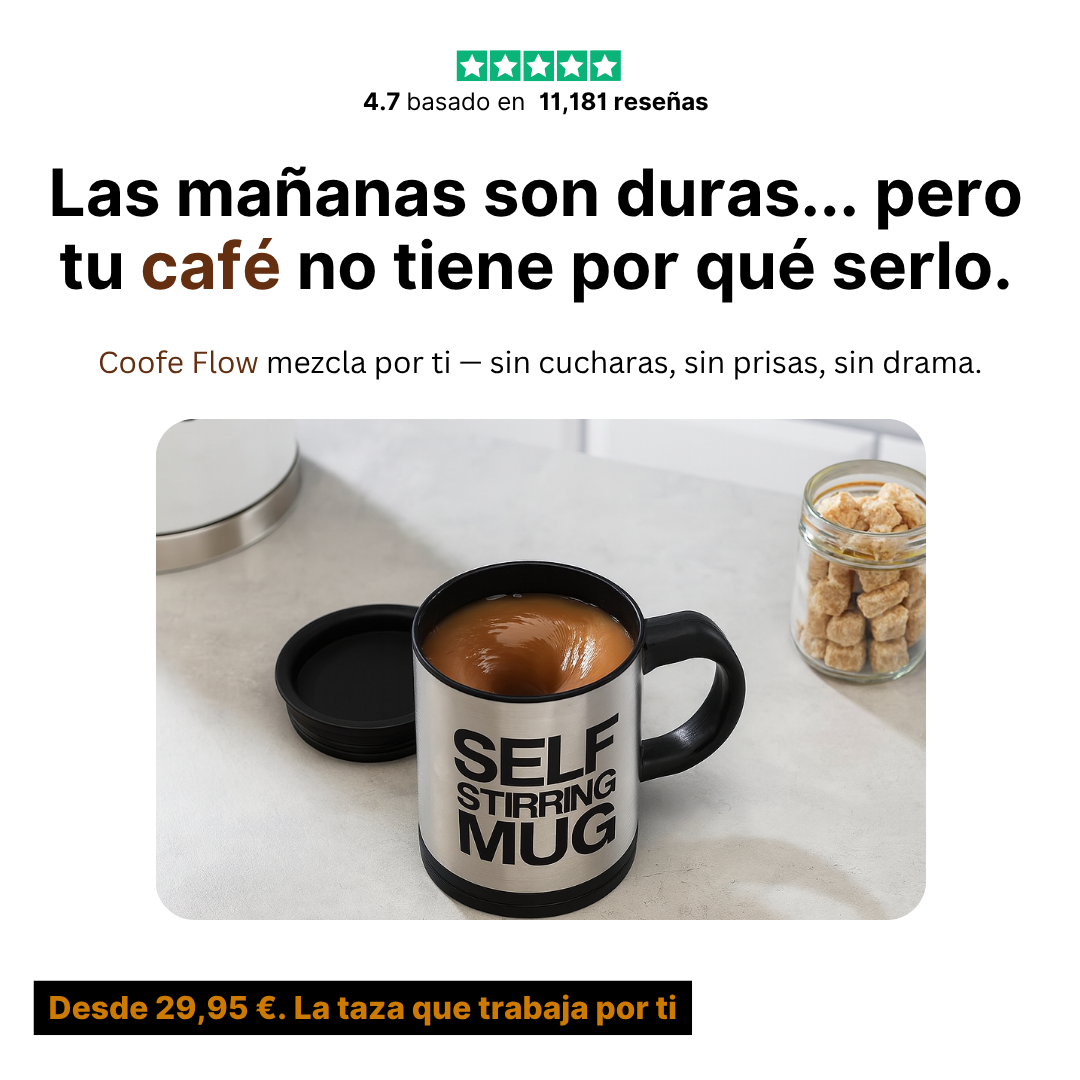 Coffee Flow™ – Taza Autoagitable Premium